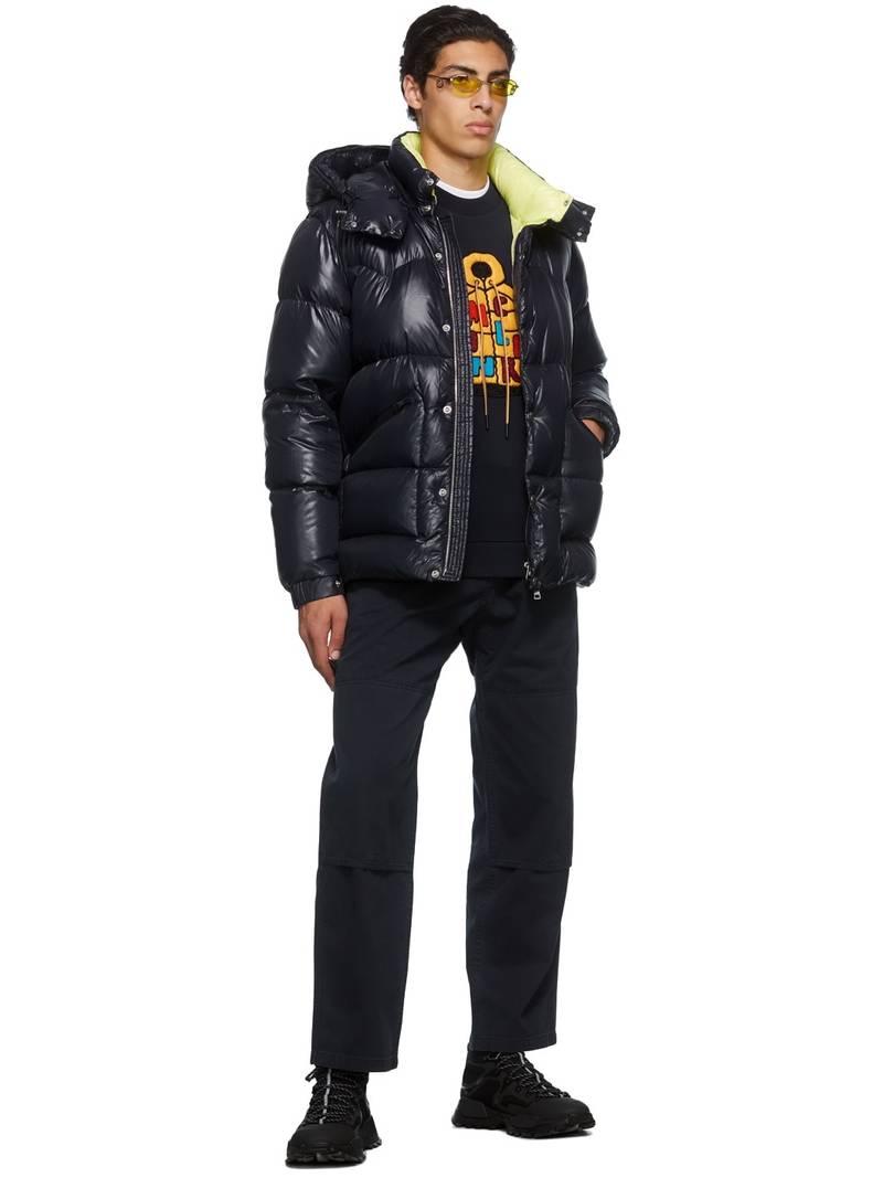 Moncler Navy Logo Down Jacket outlook