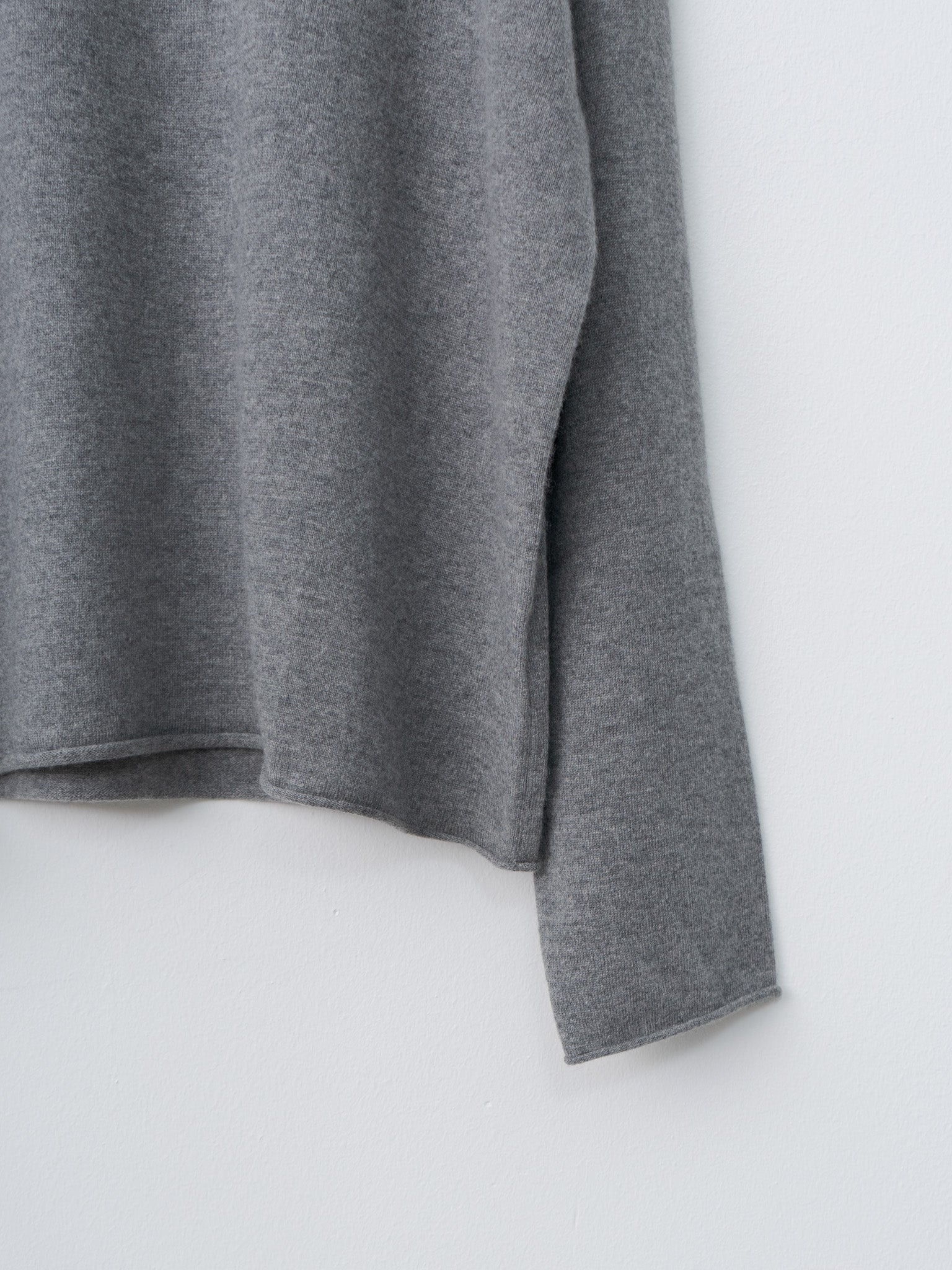 Marchi 1-Ply Cashmere Sweater - Mid Grey Melange - 6