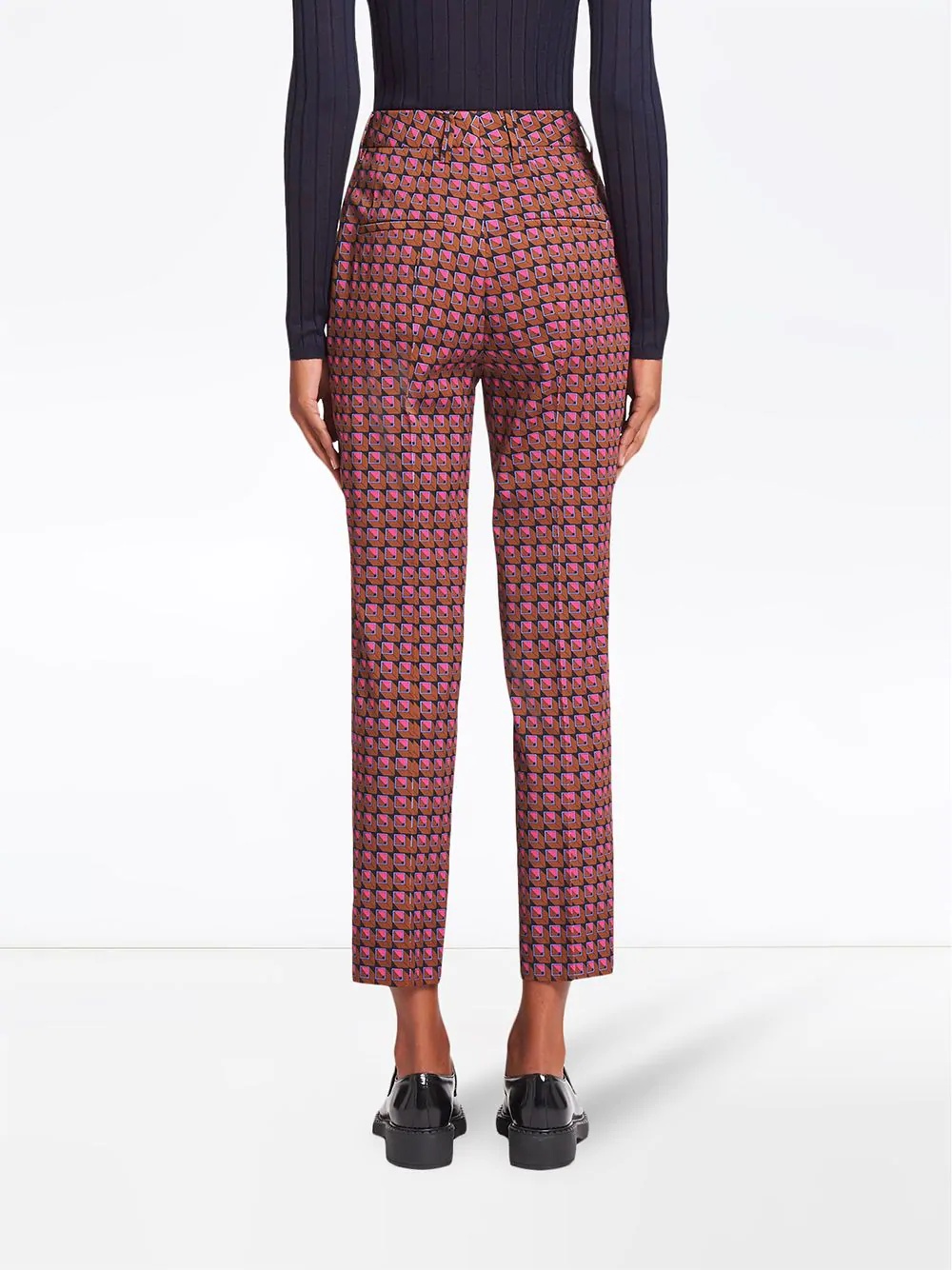 geometric print tailored trousers - 4