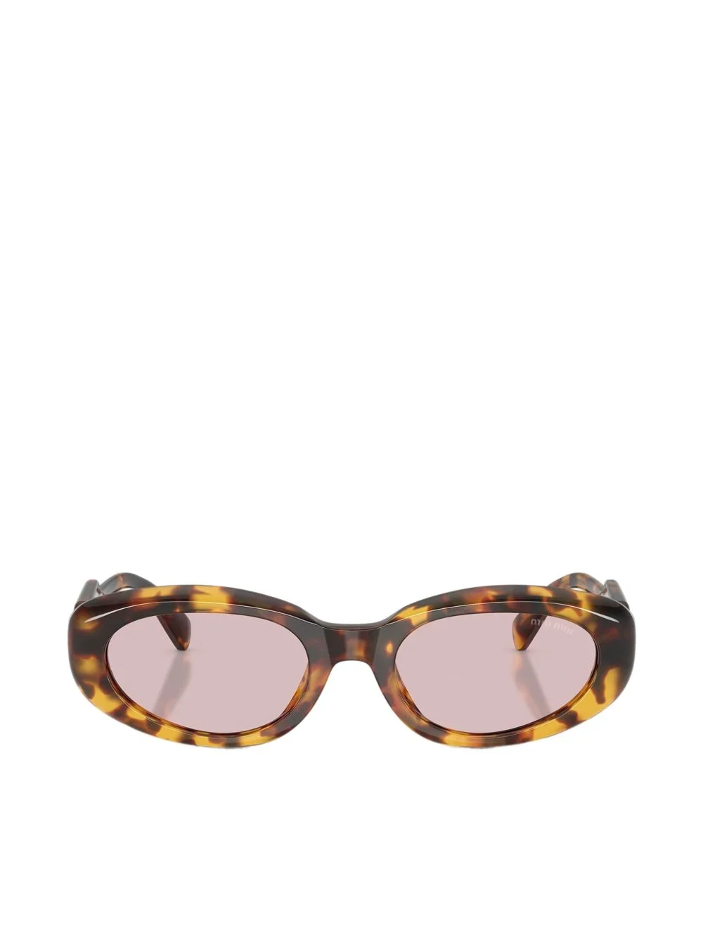 tortoiseshell-effect oval-frame sunglasses - 1
