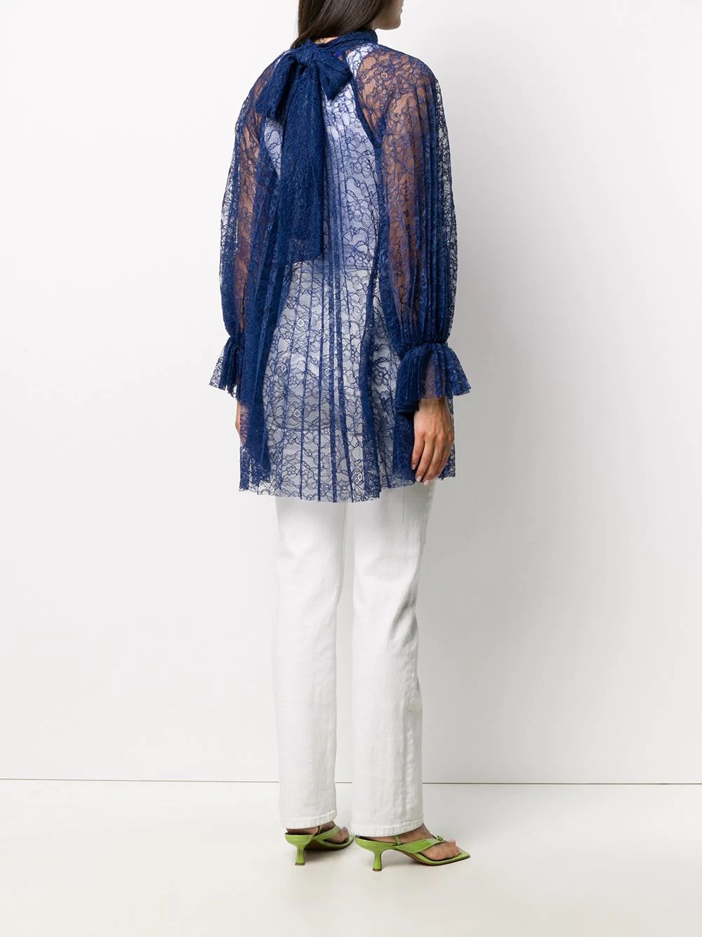 pleated lace blouse - 4