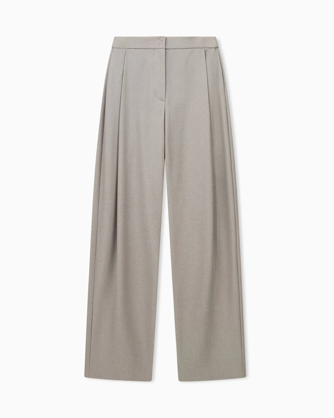 TAILORED PLEATED TROUSERS IN VISCOSE-BLEND GRANITE FABRIC - 1