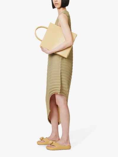 ISSEY MIYAKE Pleated curved-hem knitted midi dress outlook