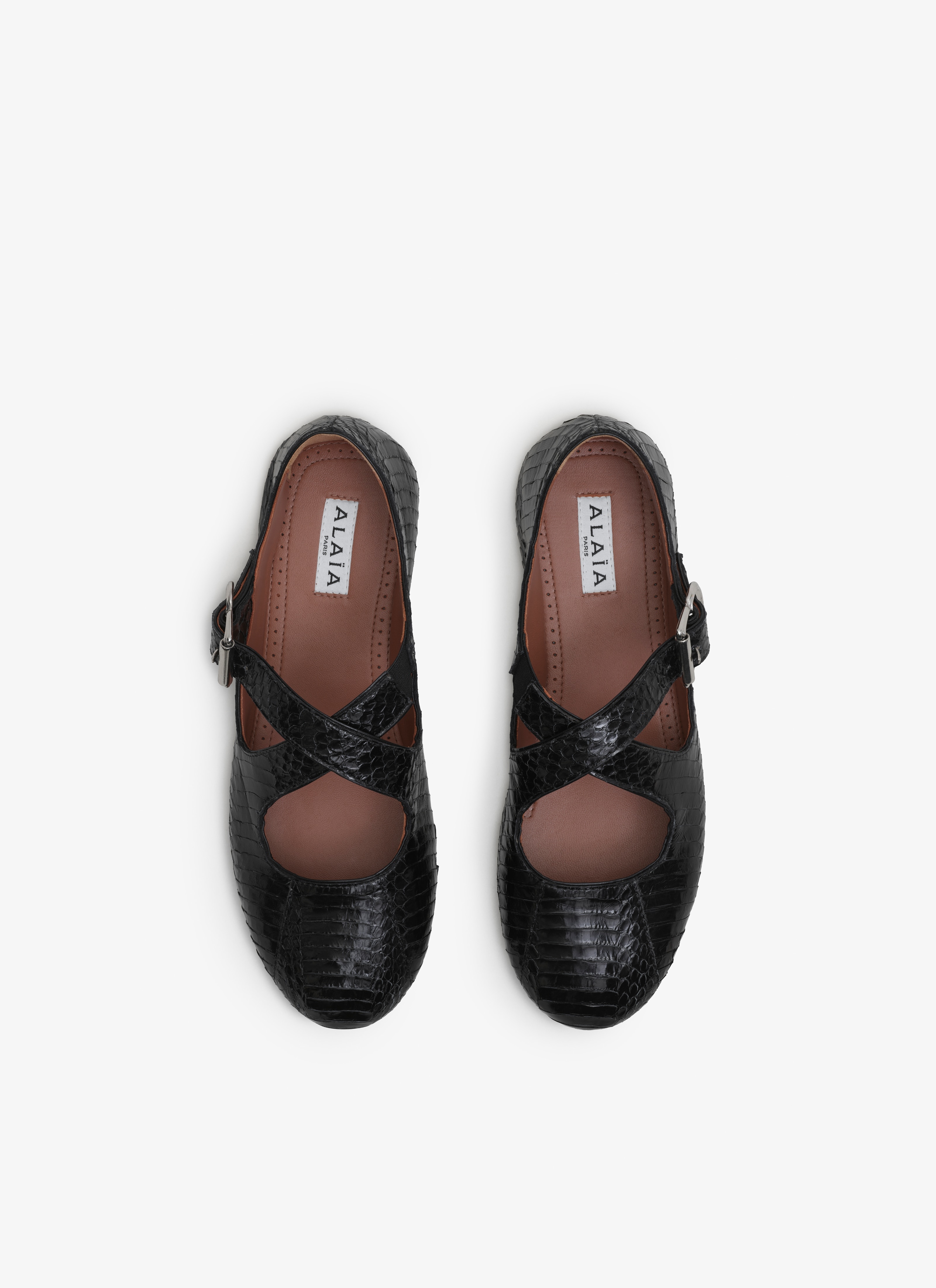 CRISS CROSS BALLET FLATS IN ELAPHE - 3