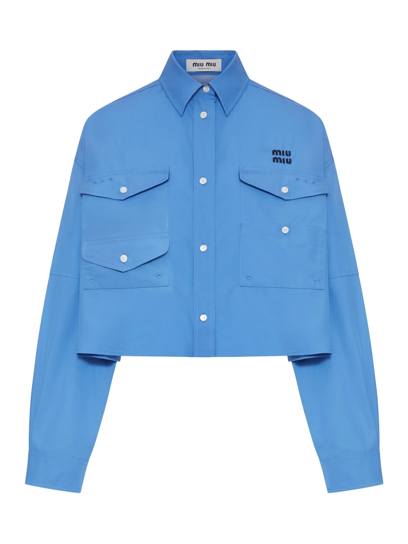 CROPPED COTTON POPLIN SHIRT - 1