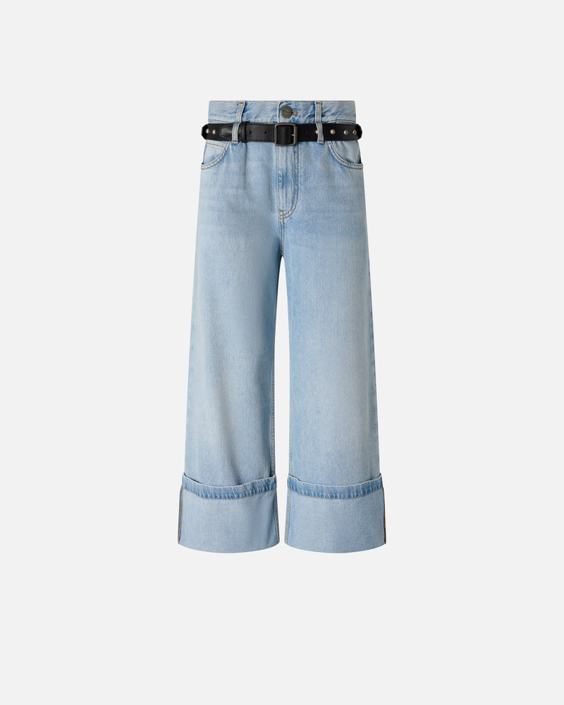 CROPPED JEANS WITH LEATHER BELT 3