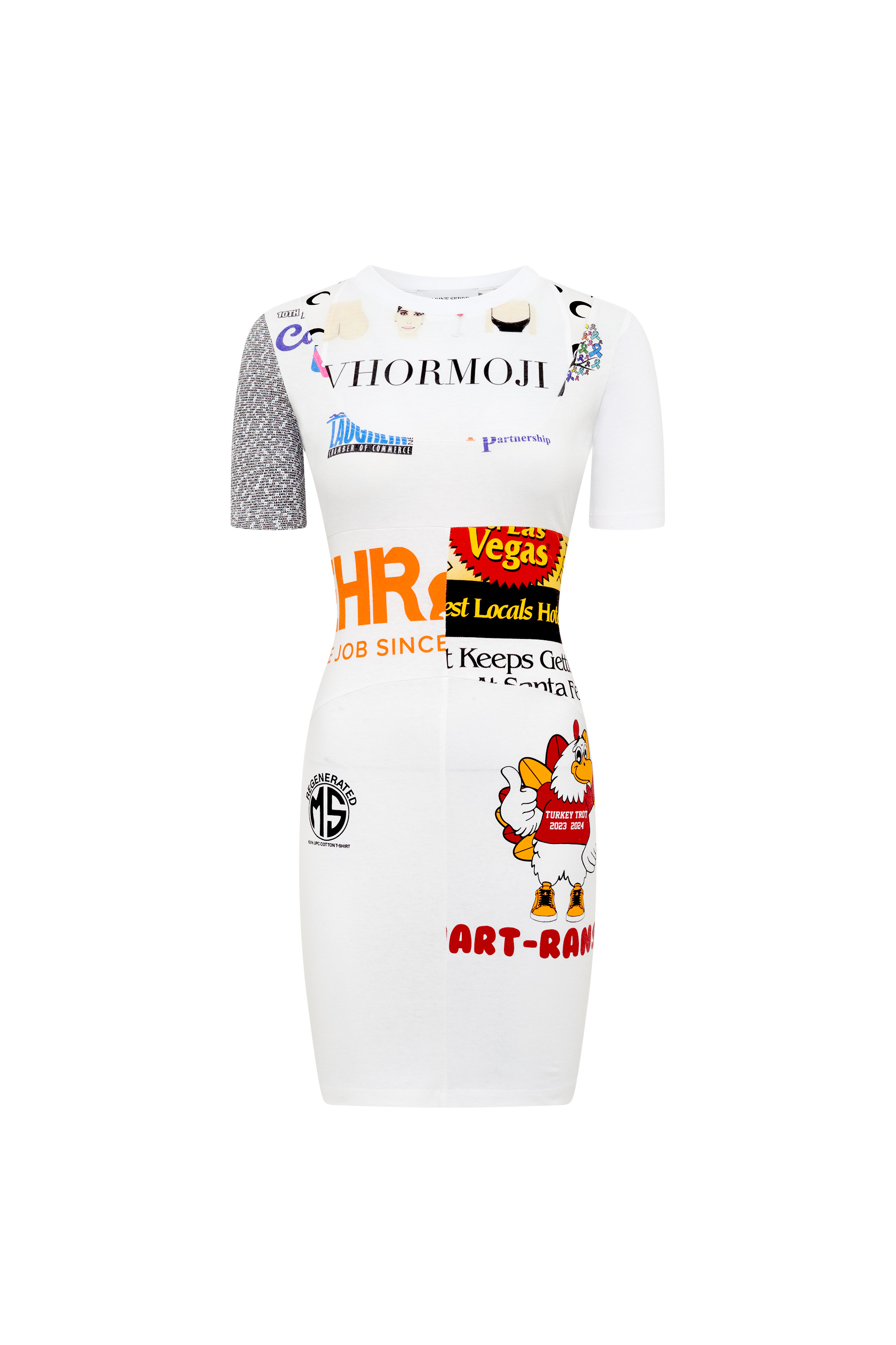Regenerated Graphic T-Shirts Mini Dress - 4