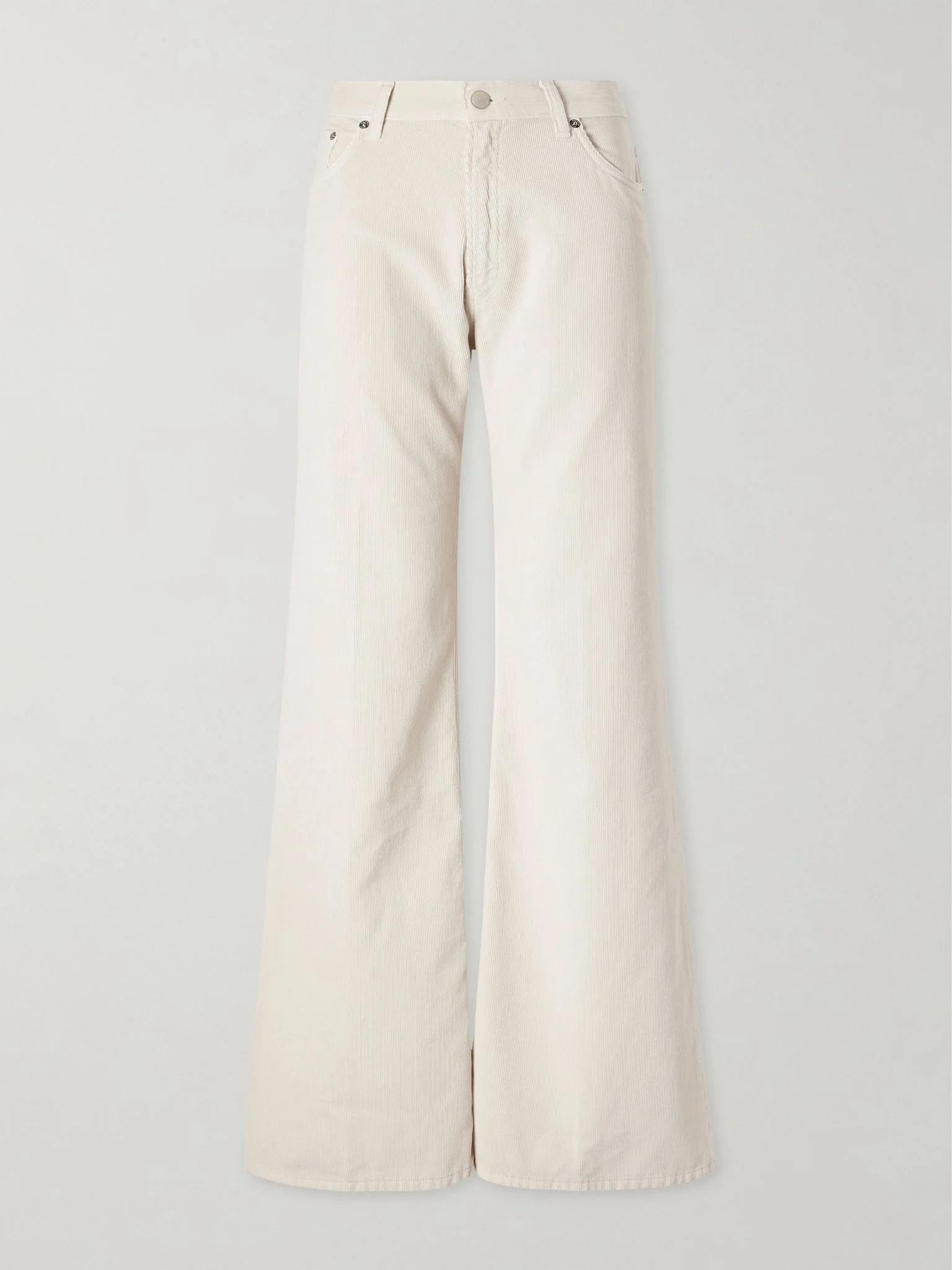 Clara cotton-courduroy wide-leg pants White - 1