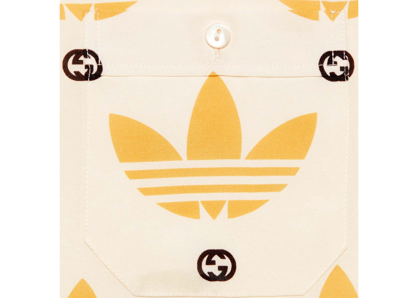 Gucci x adidas Trefoil Print Bowling Shirt Ivory/Black - 2
