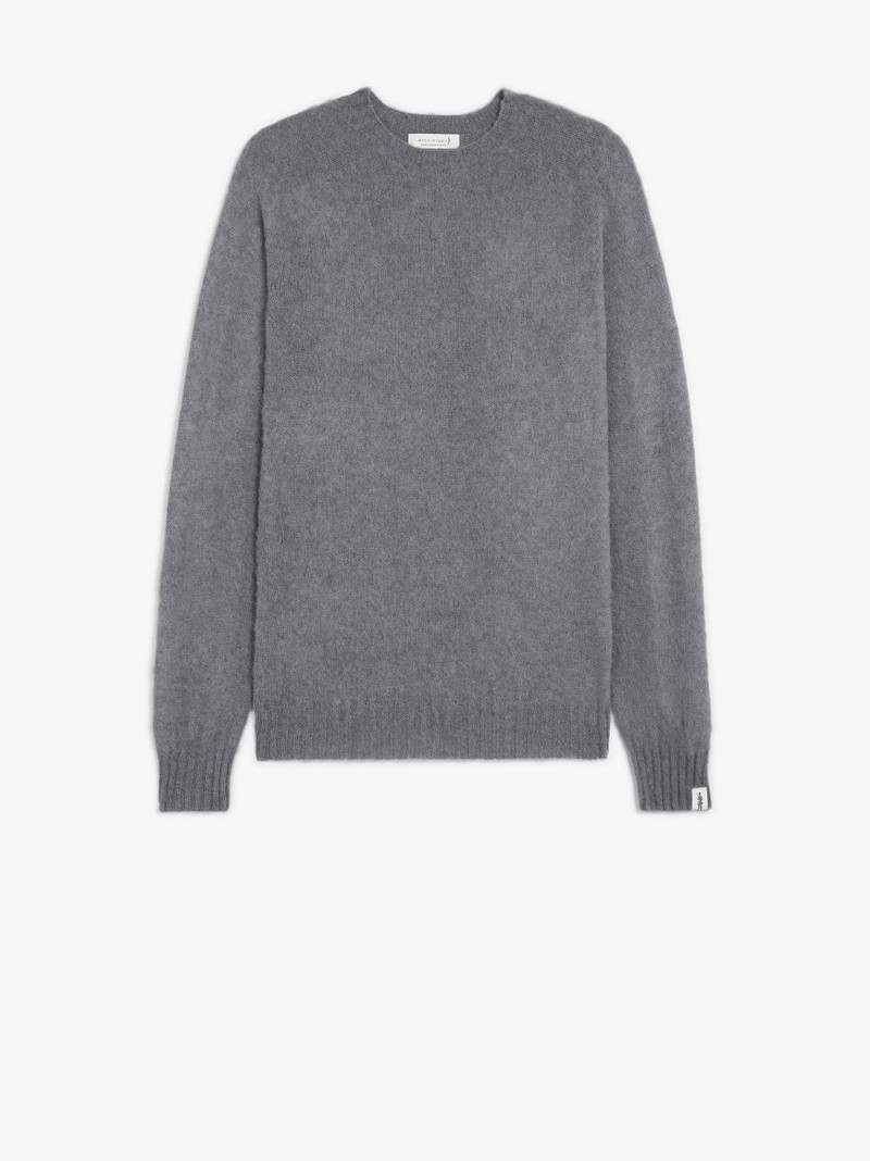 HUTCHINS GREY WOOL CREW NECK SWEATER 1