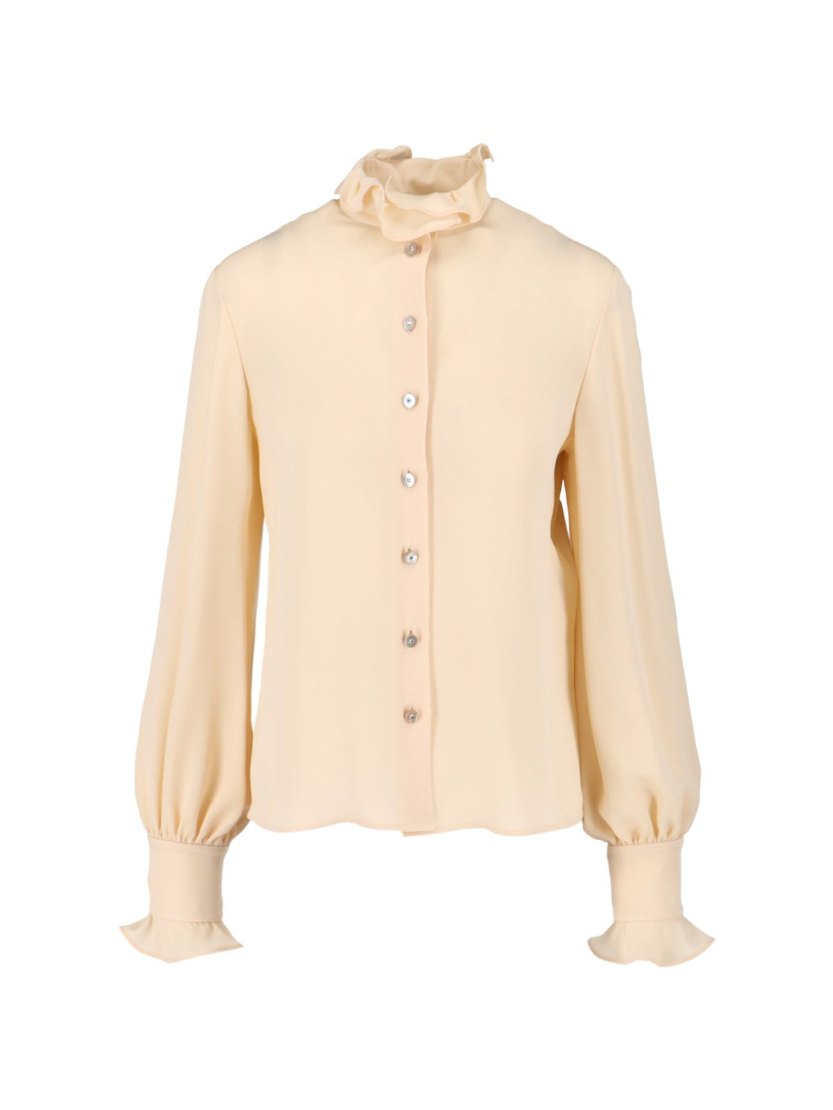 SILK SHIRT WITH RUFFLES - 1