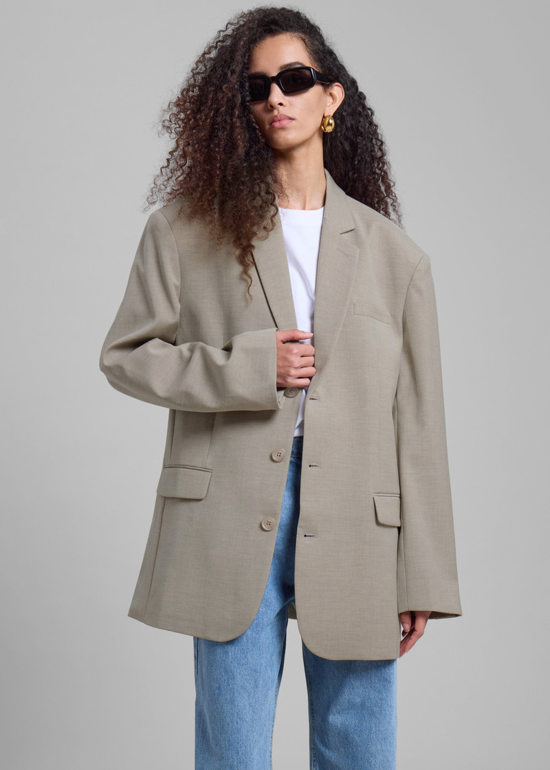 Gelso Oversized Blazer - Light Taupe Melange 6