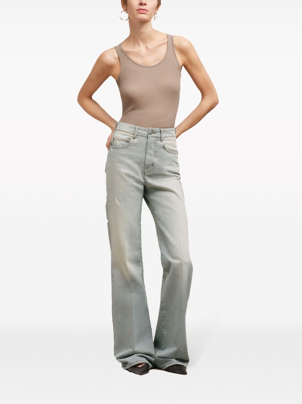 wide-leg organic-cotton jeans - 2