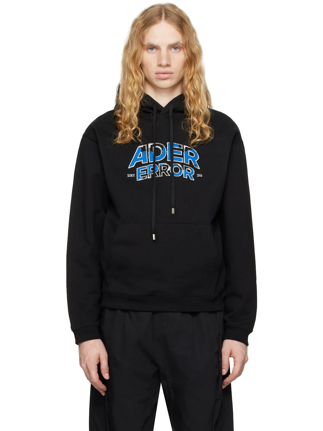 Black Distressed Logo Hoodie - 1