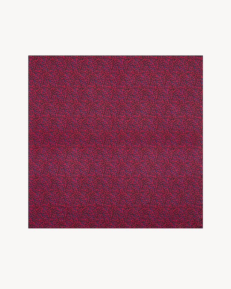 SAINT LAURENT SQUARE SCARF IN LEOPARD SILK CHARMEUSE outlook