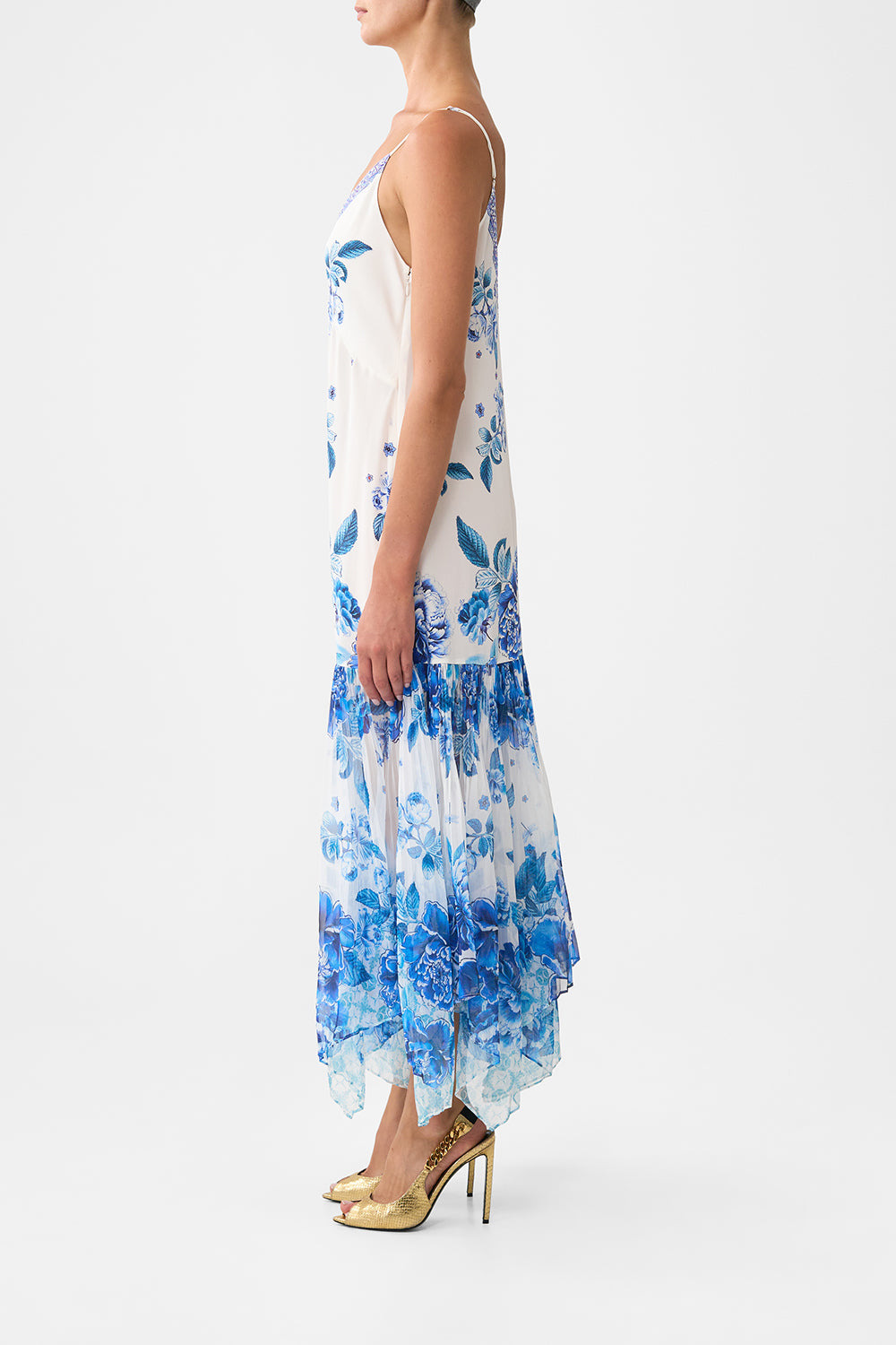 MINIMAL SLIP WITH PLEATED CHIFFON SKIRT - 4