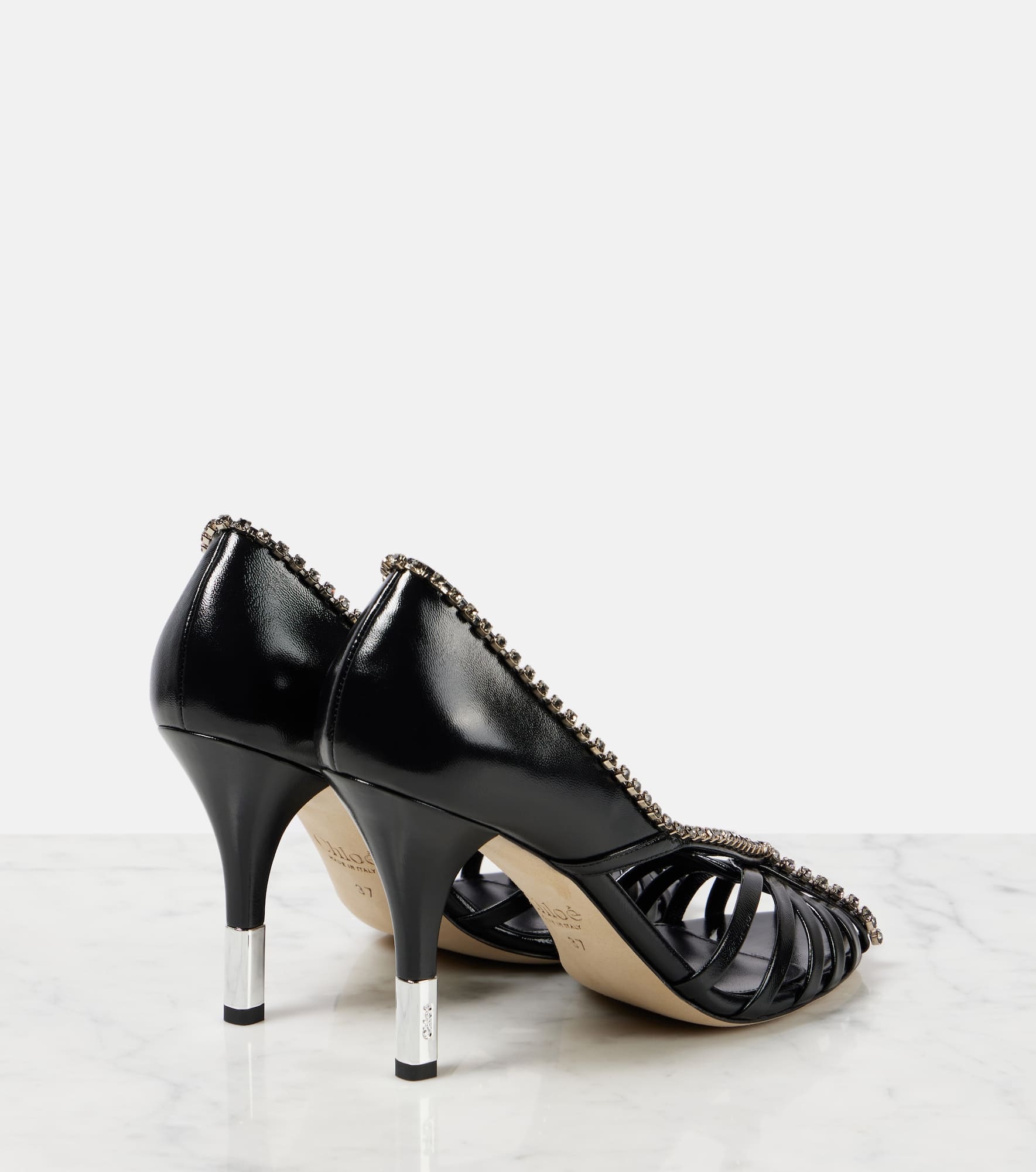 Leonie embellished leather pumps - 2
