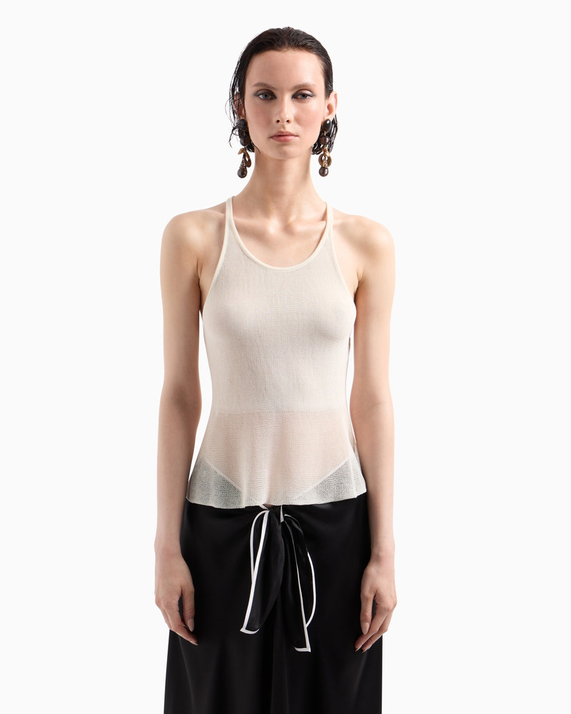 GIORGIO ARMANI LYOCELL AND COTTON KNIT TOP outlook