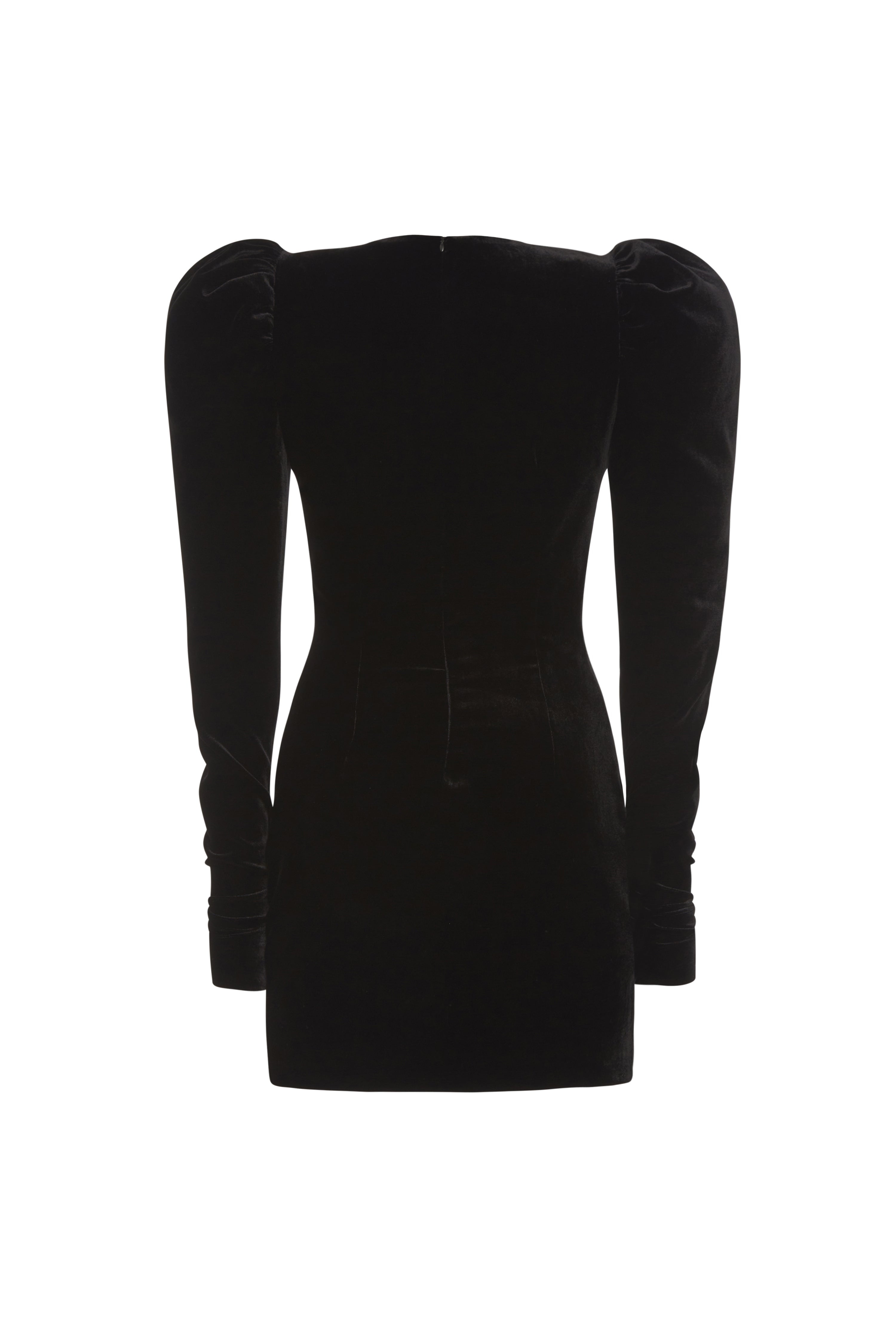 VELVET MINI DRESS WITH DUCHESSE BOW - 2