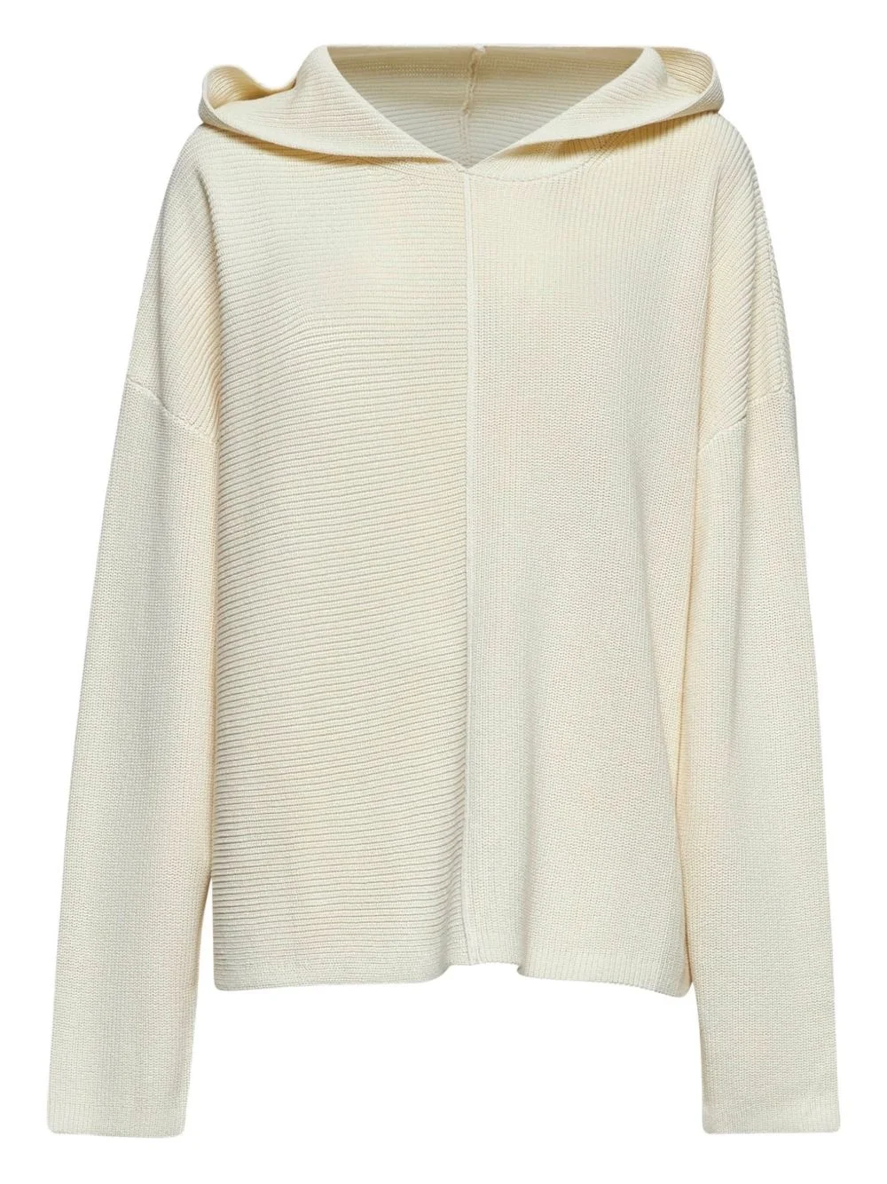 ribbed-knit hooded sweater - 1