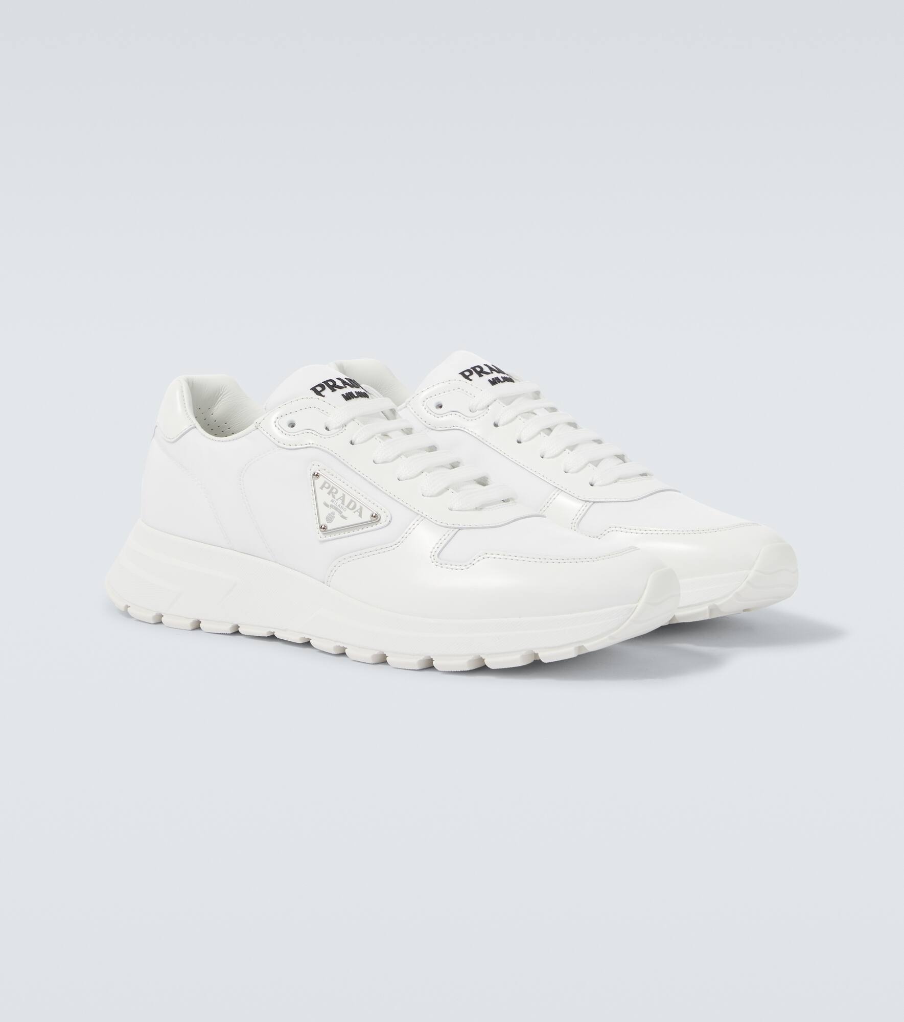 Re-Nylon and leather sneakers - 5