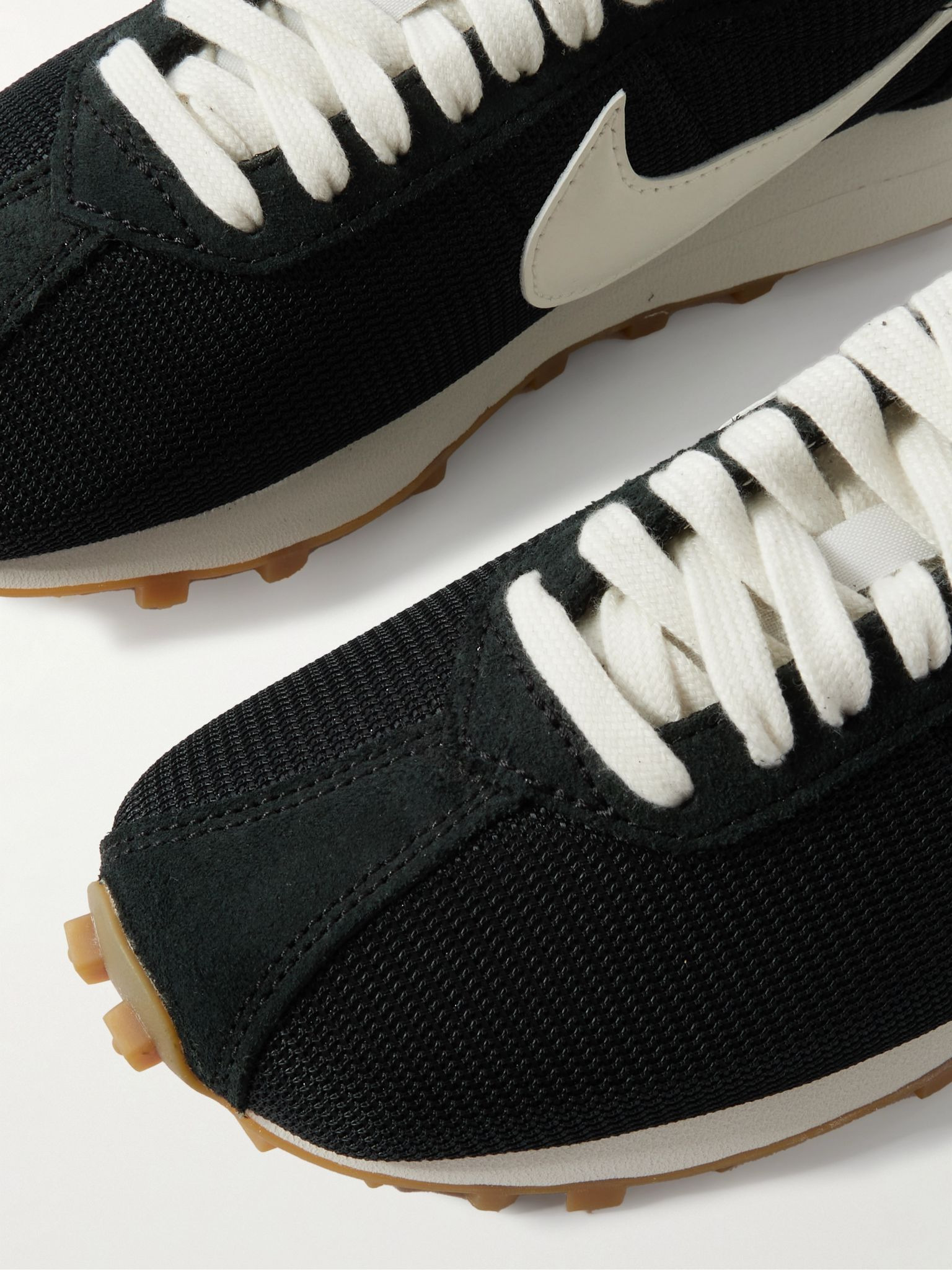 LD-1000 suede and leather-trimmed mesh sneakers Black - 4