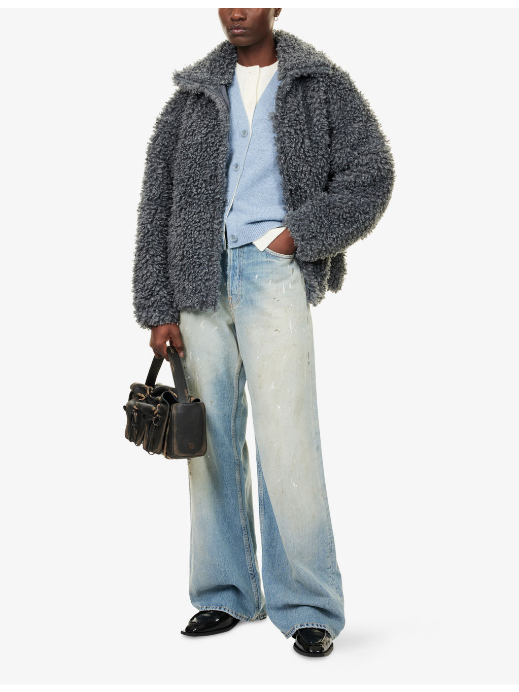 Relaxed-Fit High-Neck Faux-Fur Jacket - 2