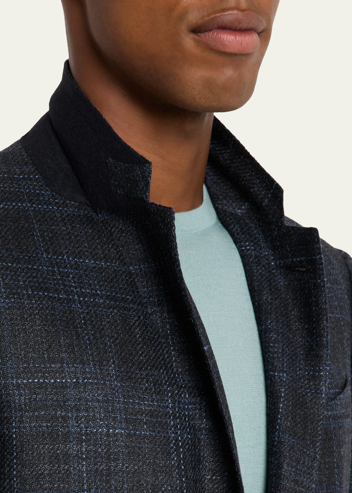 Men's Plaid Winter Crossover Single-Breasted Sport Coat - 6