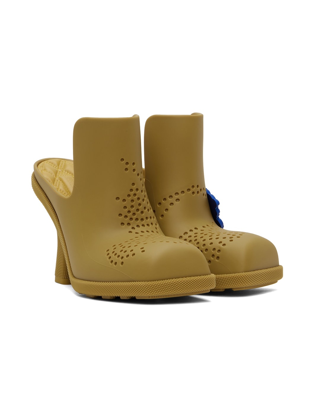 Yellow Rubber Highland Mules - 4