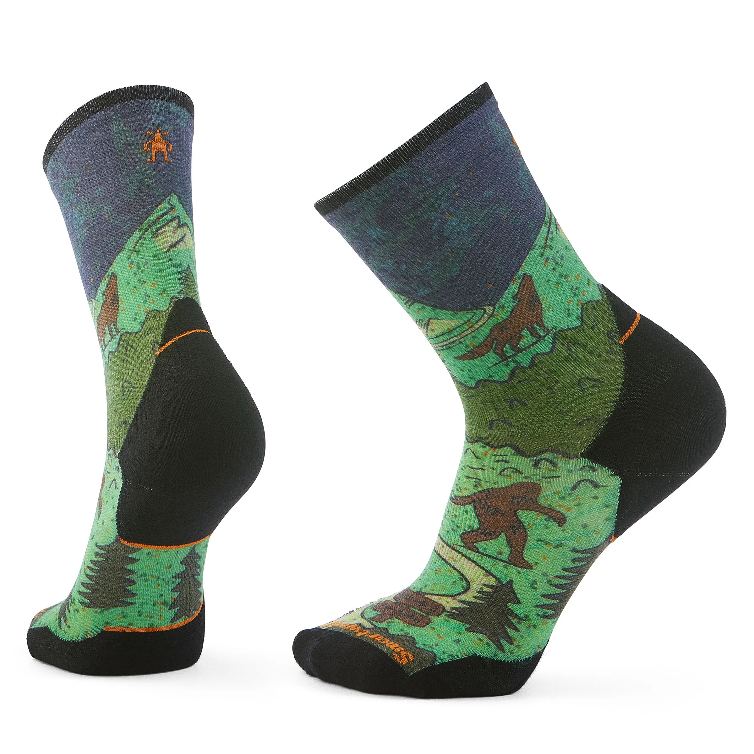 Trail Run Neature Print Crew Socks - 1