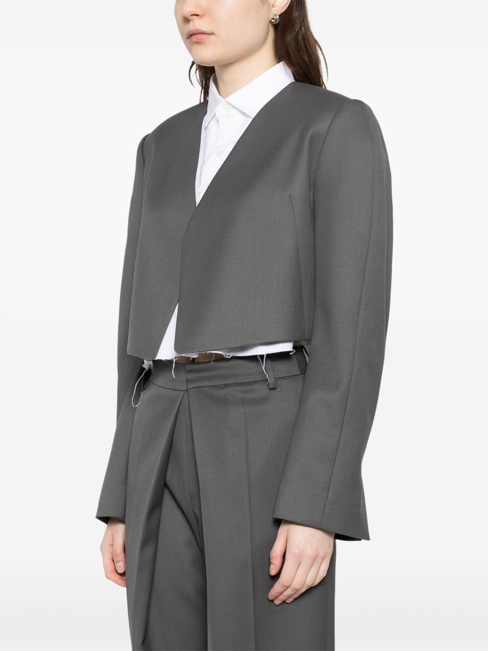 collarless jacket - 3