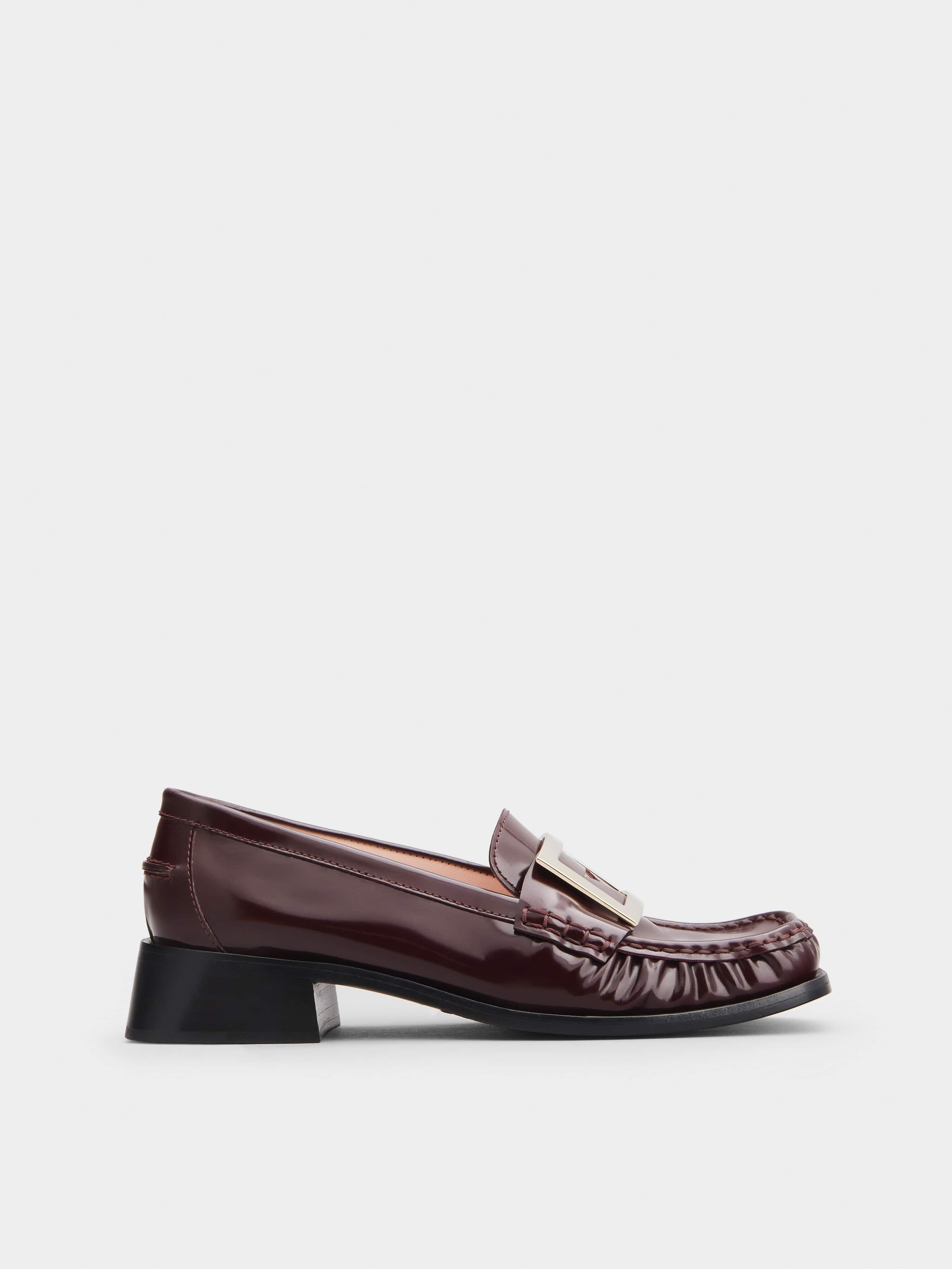 Preppy Viv' Metal Buckle Loafers in Patent Leather - 1