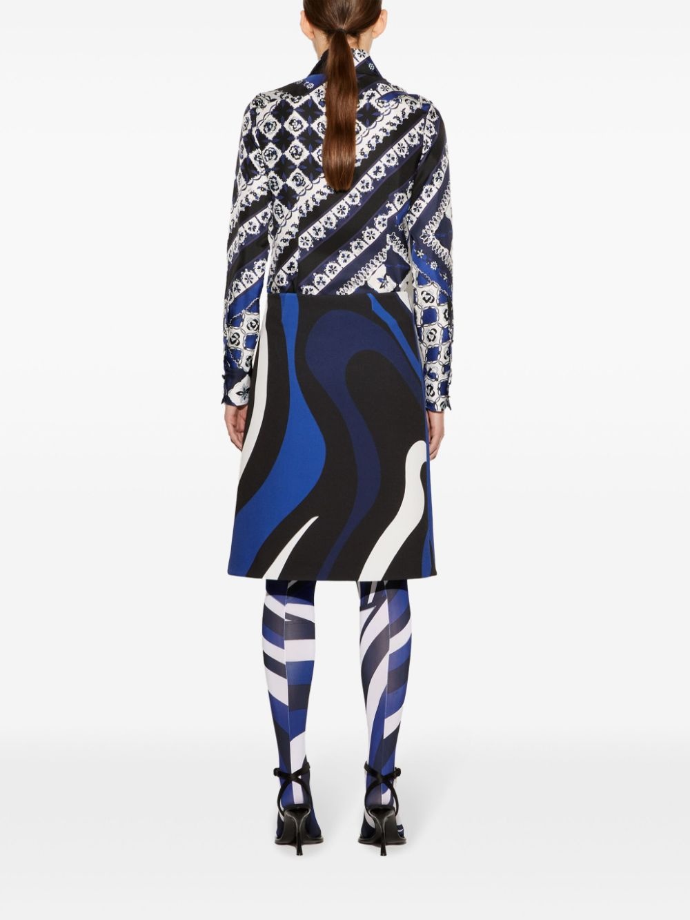 abstract-pattern print midi skirt - 4