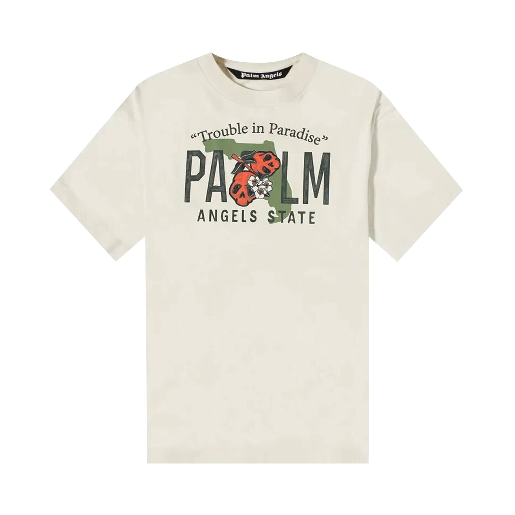 Palm Angels East Coast Vintage Tee 'White/Black' - 1