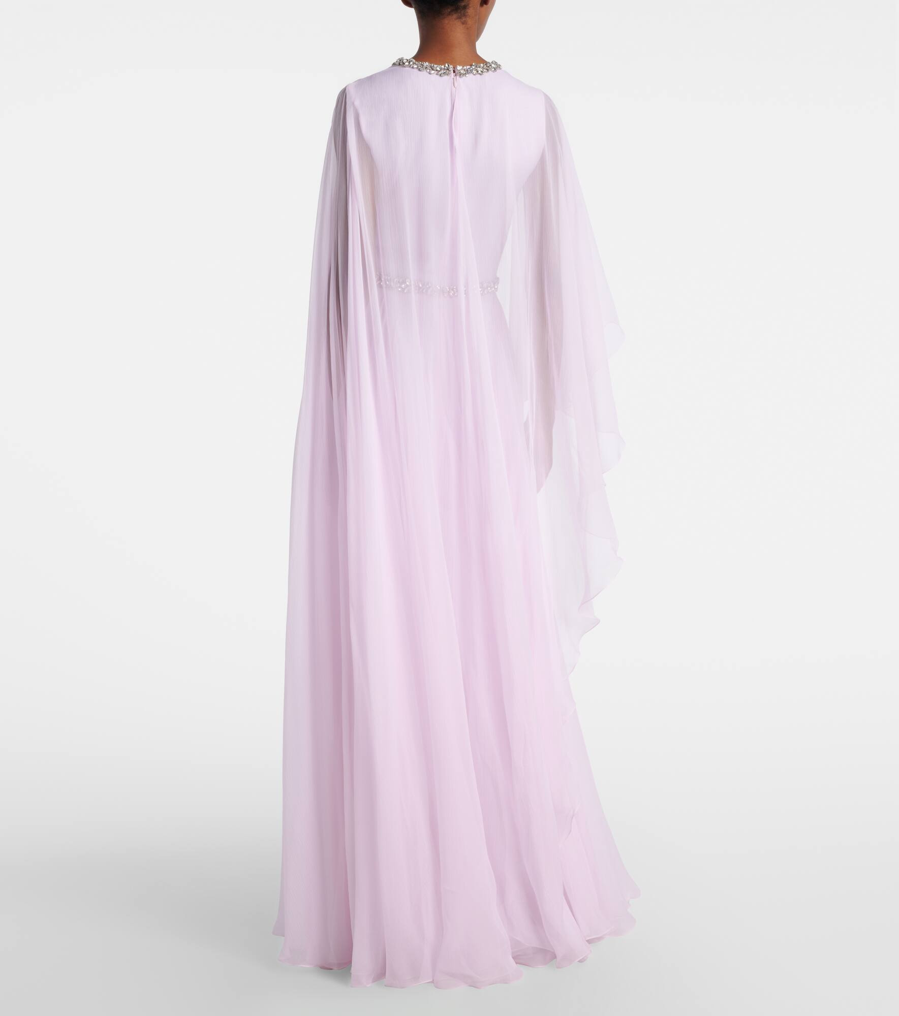 Draped shirred silk gown - 3