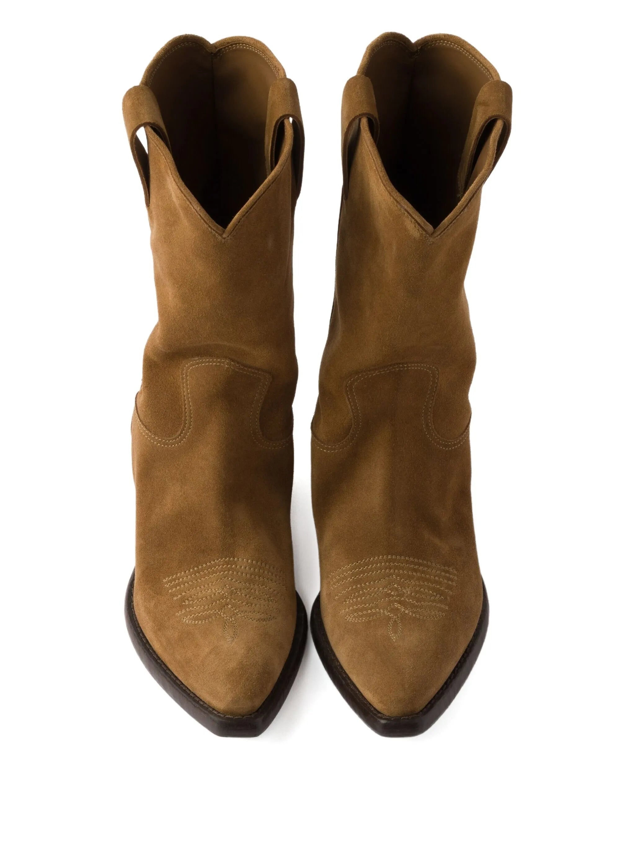 Suede Western Ankle Boots - 2