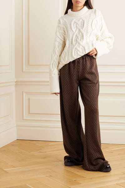 Balmain Striped wool-blend jacquard wide-leg pants outlook
