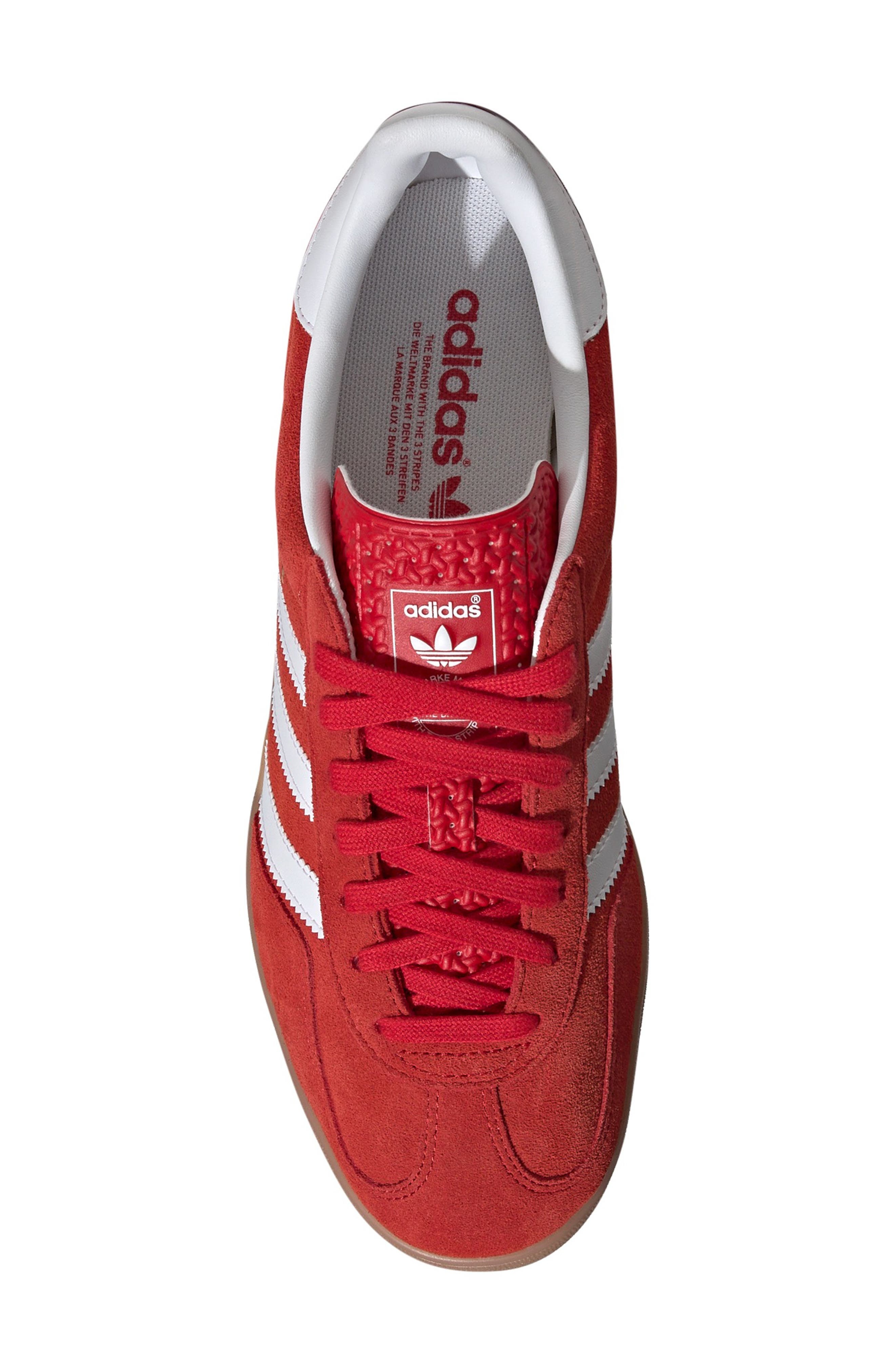 adidas Gazelle Indoor Sneaker in Better Scarlet/White/Gum at Nordstrom - 4