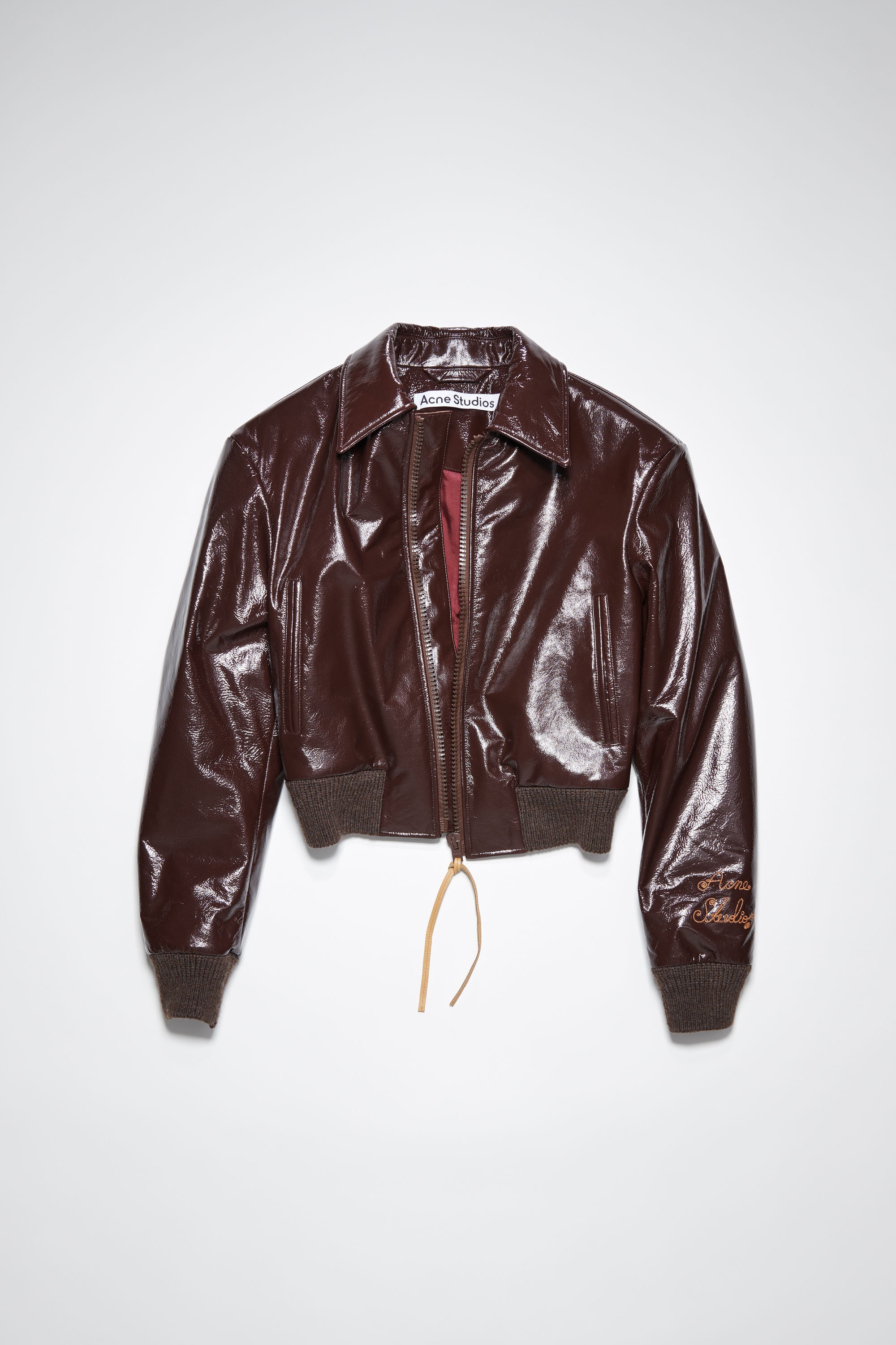 Leather bomber jacket - Brown/burgundy - 1