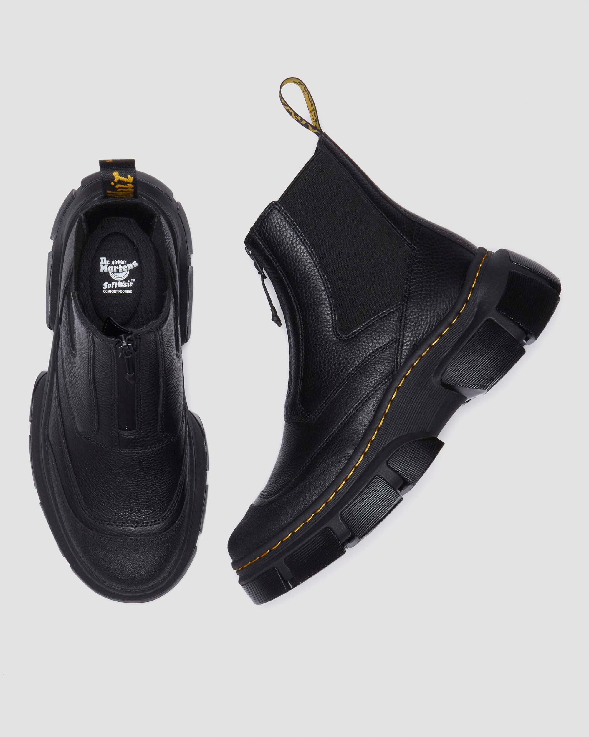 DMXL Zip Leather Chelsea Boots - 10