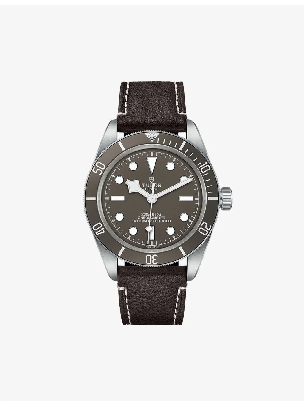 M79010SG0001 Black Bay 58 sterling-silver and leather automatic watch - 1