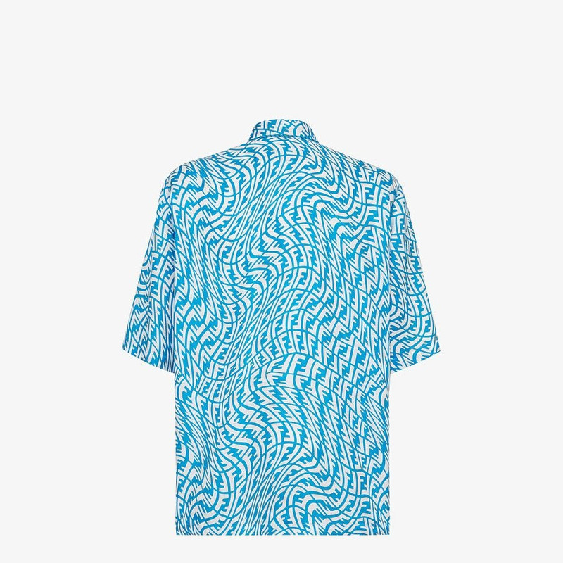 FENDI Light blue silk shirt outlook