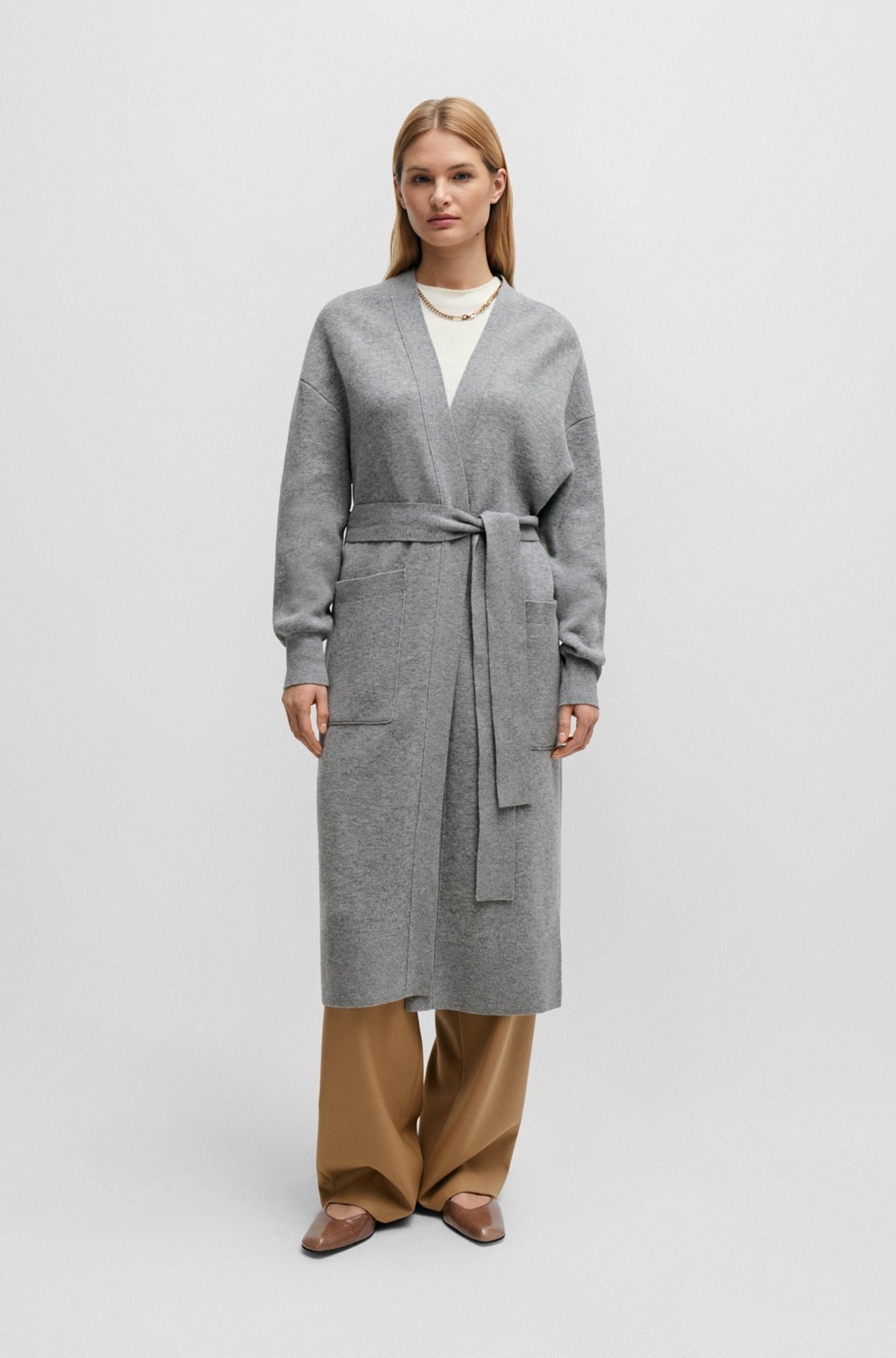 BELTED CARDIGAN IN VIRGIN WOOL AND CASHMERE - 2