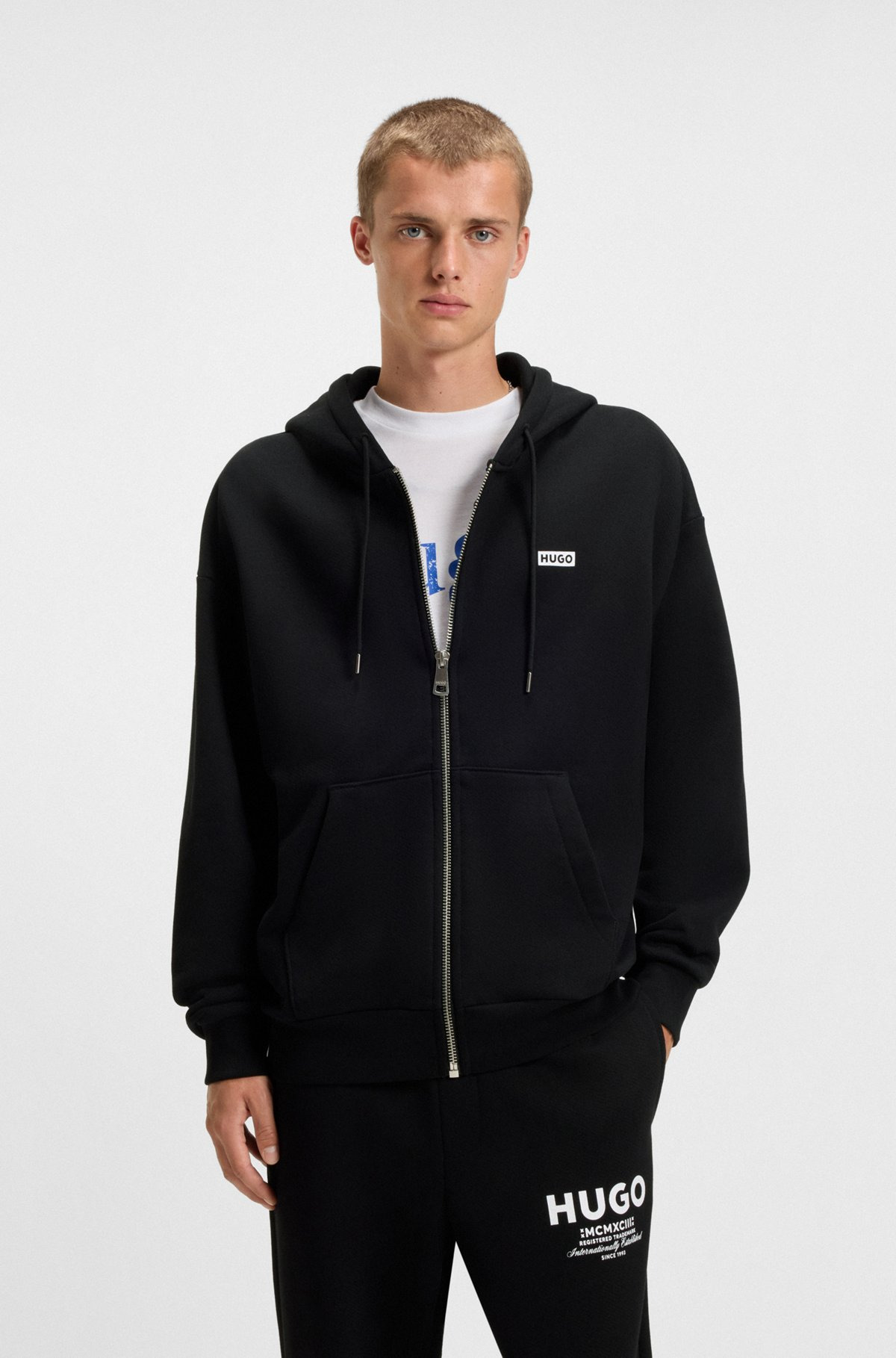 COTTON-TERRY HOODIE WITH LOGO PRINTS - 2