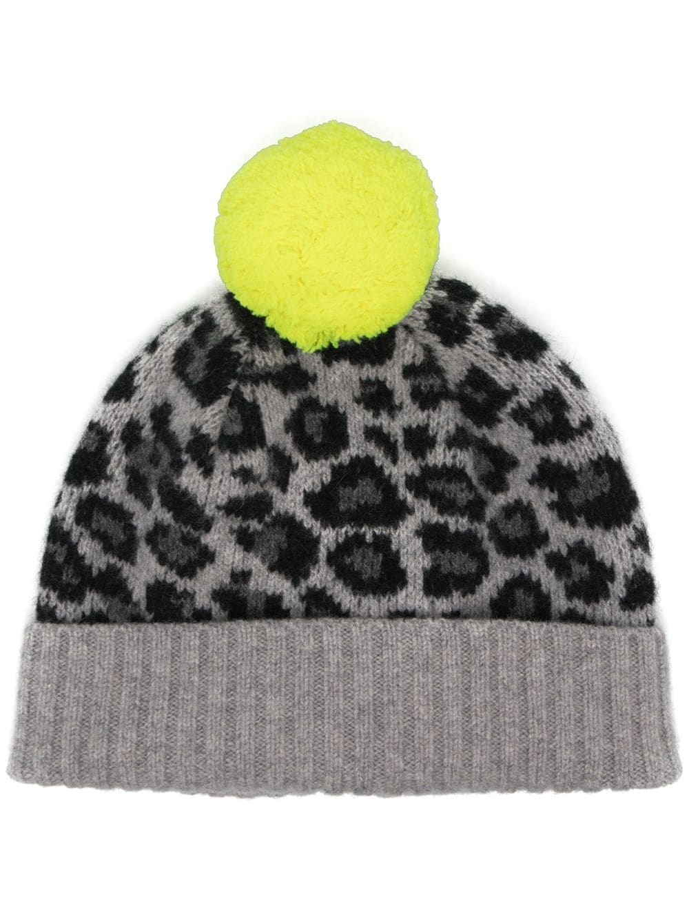 leopard-intarsia beanie - 1