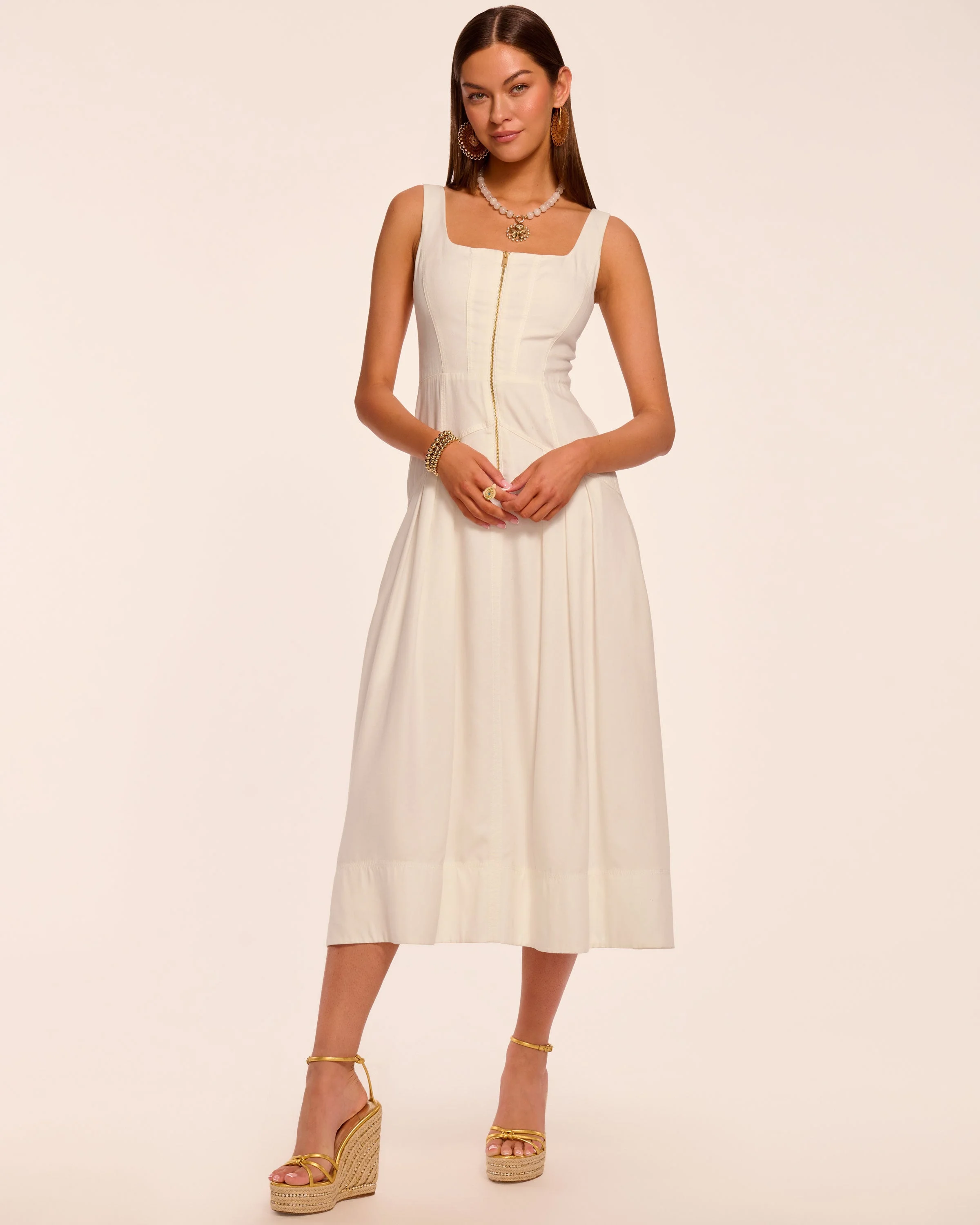 Moira Zip Front Midi Dress - 1