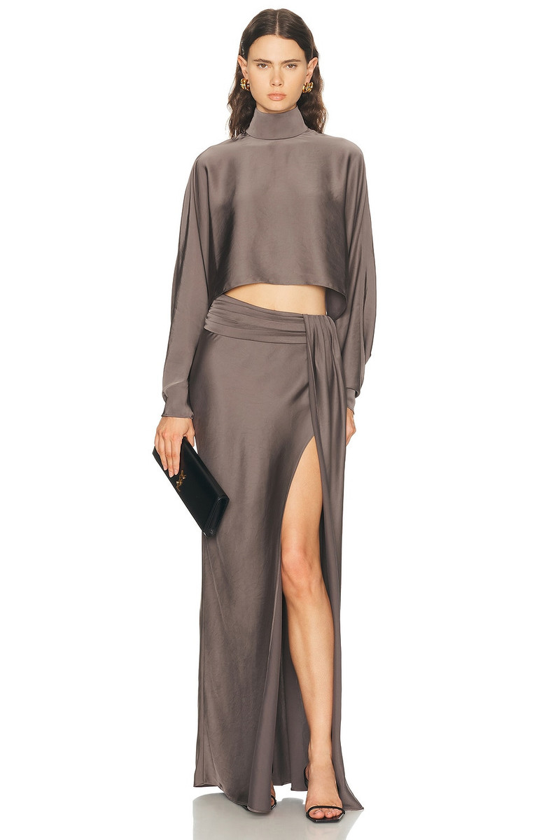 LAPOINTE Lightweight Satin Caftan Top outlook