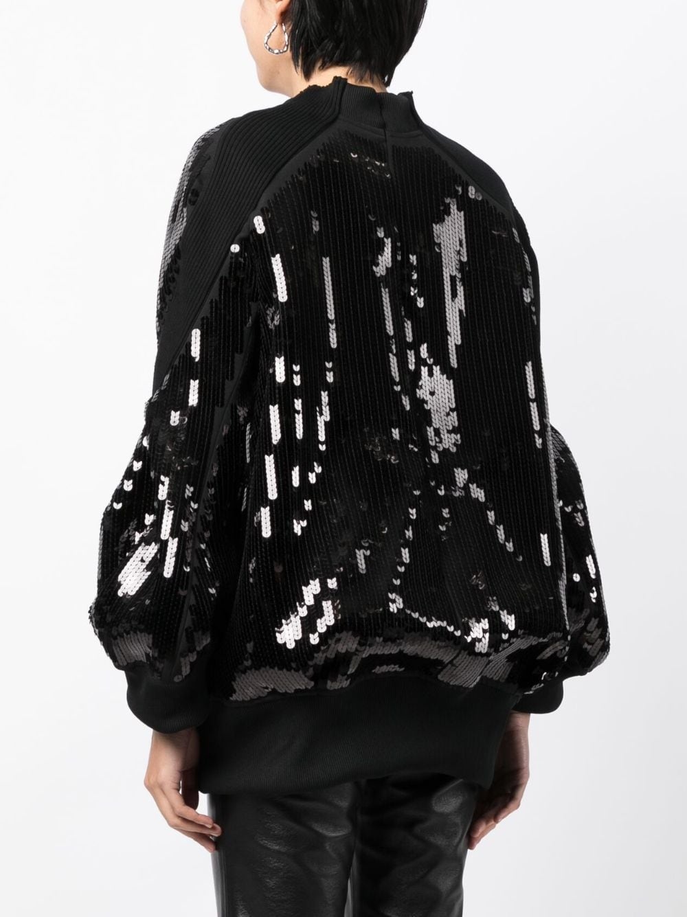 sequin-embellished round-neck jumper - 4