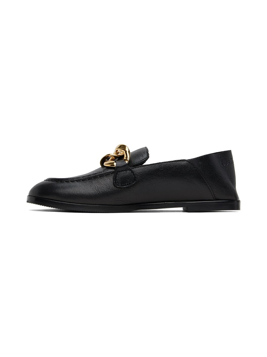 Black Chain Line Loafers - 3