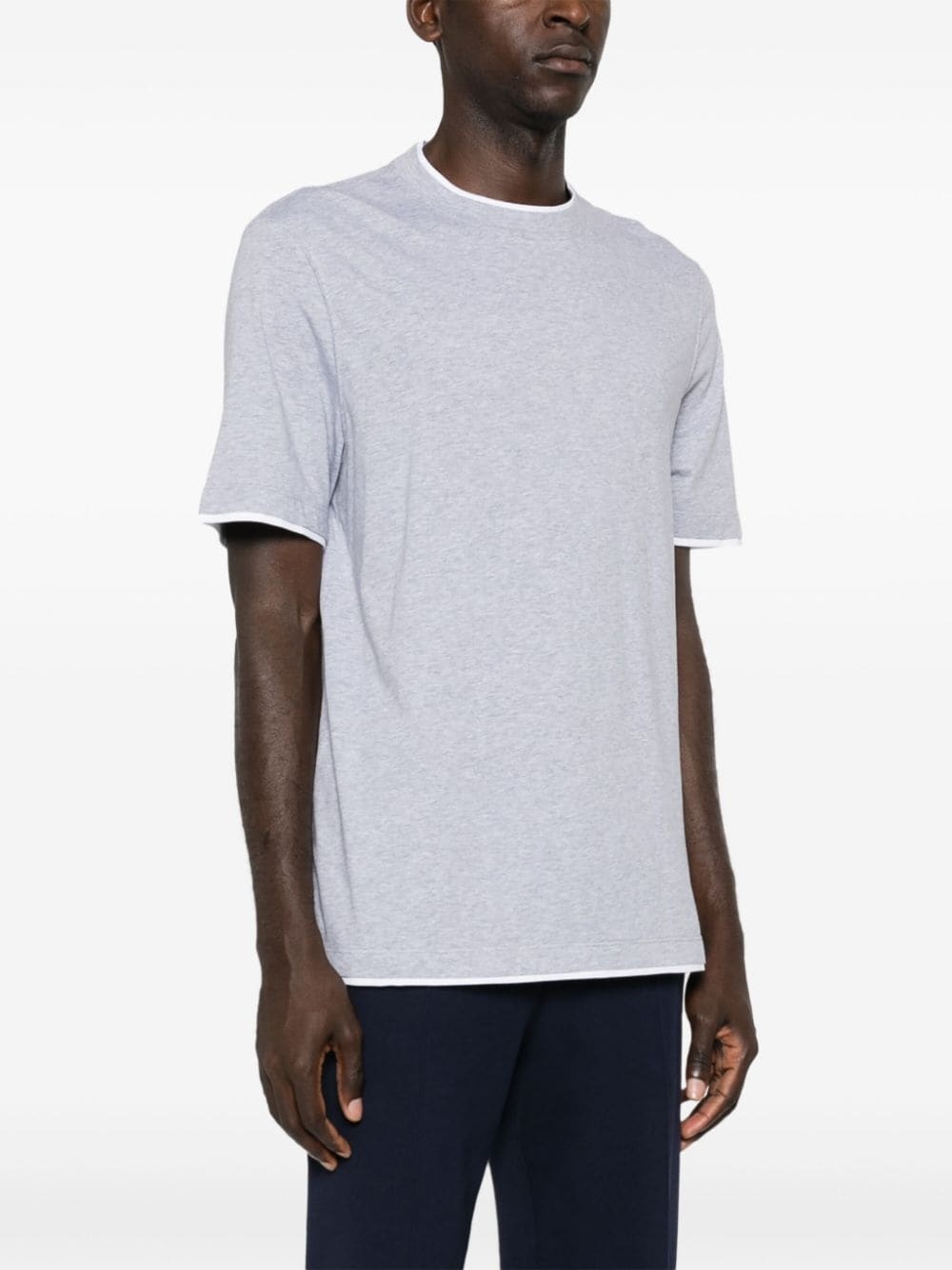 layered cotton T-shirt - 3